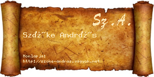 Szőke András névjegykártya